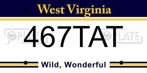 467TAT West Virginia License Plate
