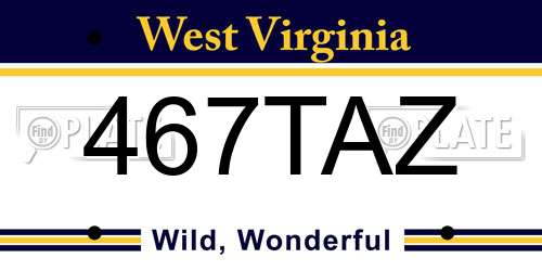 467TAZ West Virginia License Plate