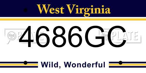 4686GC West Virginia License Plate