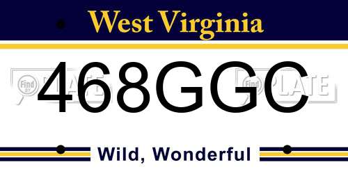 468GGC West Virginia License Plate