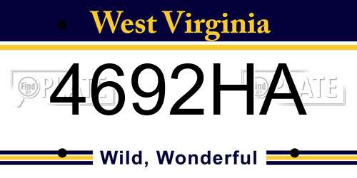 4692HA West Virginia License Plate