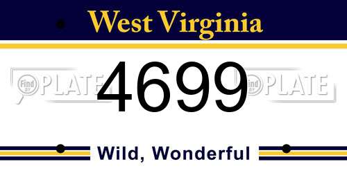 4699 West Virginia License Plate