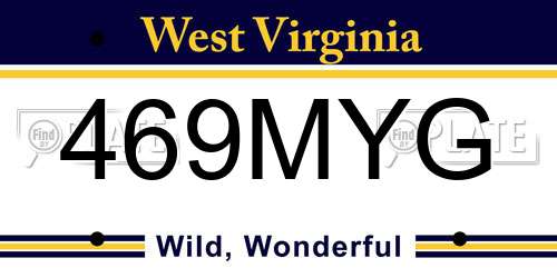 469MYG West Virginia License Plate