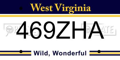 469ZHA West Virginia License Plate