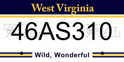 46AS310 West Virginia License Plate