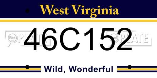 46C152 West Virginia License Plate