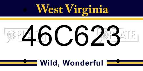 46C623 West Virginia License Plate