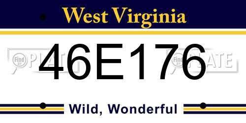 46E176 West Virginia License Plate