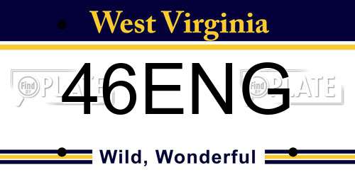 46ENG West Virginia License Plate