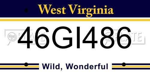 46GI486 West Virginia License Plate