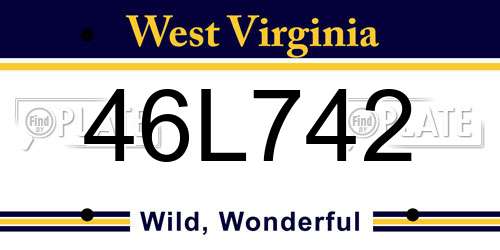 46L742 West Virginia License Plate