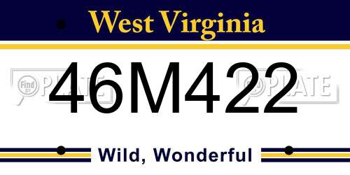 46M422 West Virginia License Plate