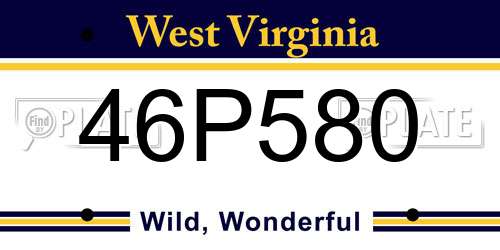 46P580 West Virginia License Plate
