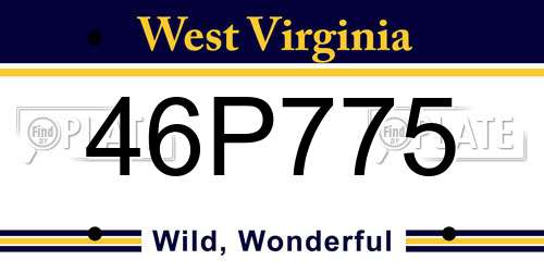 46P775 West Virginia License Plate