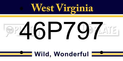 46P797 West Virginia License Plate