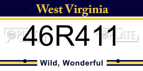 46R411 West Virginia License Plate
