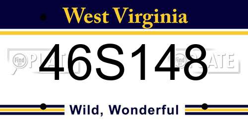 46S148 West Virginia License Plate
