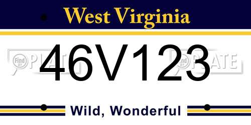 46V123 West Virginia License Plate