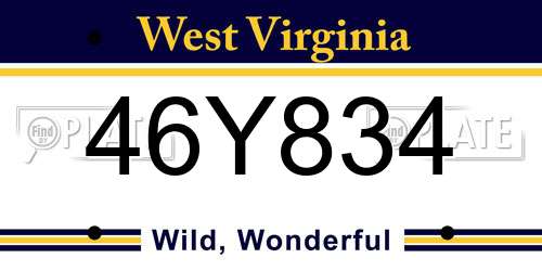 46Y834 West Virginia License Plate