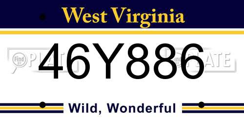 46Y886 West Virginia License Plate