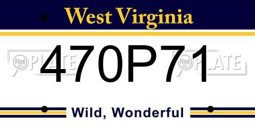470P71 West Virginia License Plate