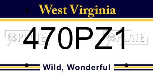 470PZ1 West Virginia License Plate
