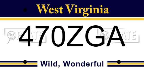 470ZGA West Virginia License Plate