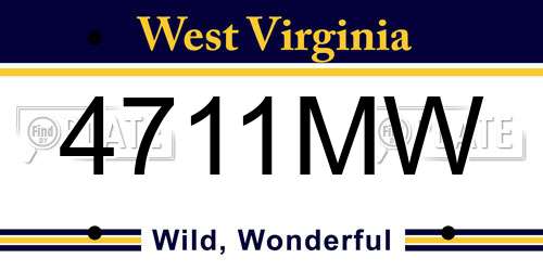 4711MW West Virginia License Plate
