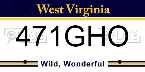 471GHO West Virginia License Plate