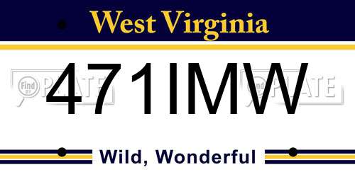 471IMW West Virginia License Plate