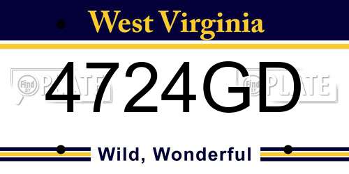 4724GD West Virginia License Plate
