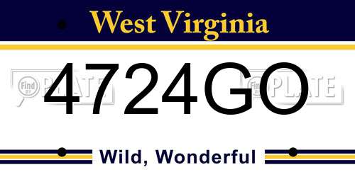 4724GO West Virginia License Plate