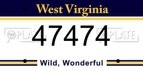47474 West Virginia License Plate