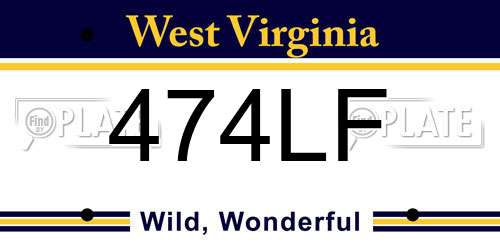 474LF West Virginia License Plate