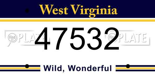 47532 West Virginia License Plate