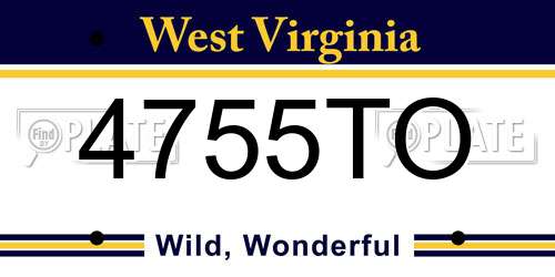 4755TO West Virginia License Plate