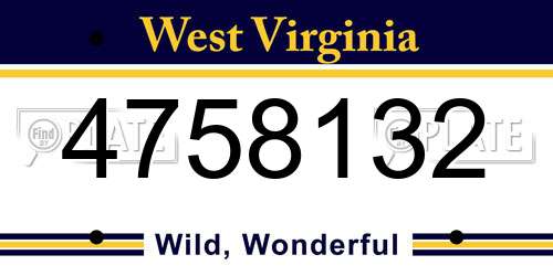 4758132 West Virginia License Plate