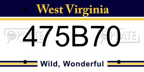475B70 West Virginia License Plate