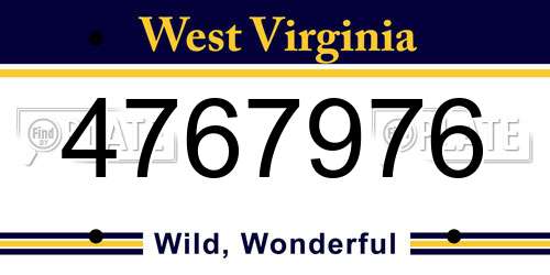 4767976 West Virginia License Plate