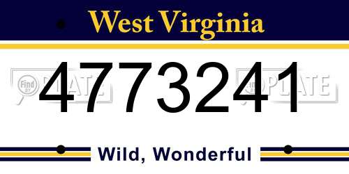 4773241 West Virginia License Plate