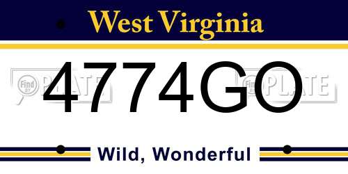 4774GO West Virginia License Plate