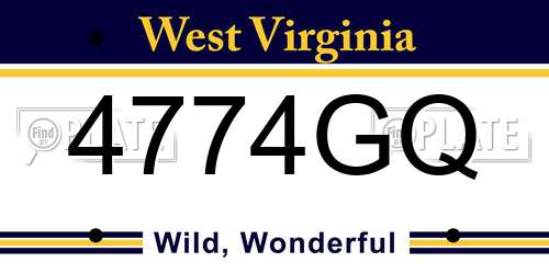 4774GQ West Virginia License Plate