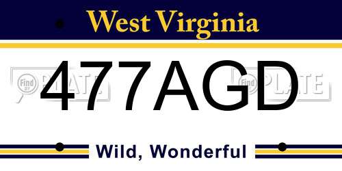 477AGD West Virginia License Plate