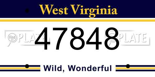 47848 West Virginia License Plate
