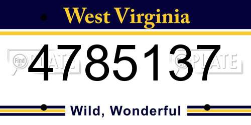 4785137 West Virginia License Plate