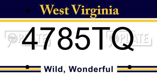 4785TQ West Virginia License Plate
