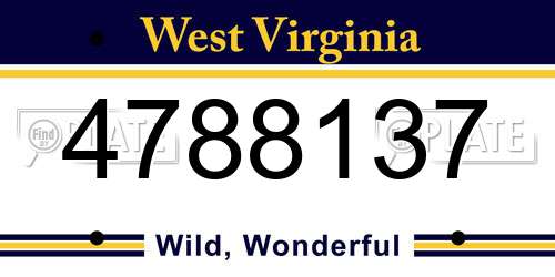 4788137 West Virginia License Plate