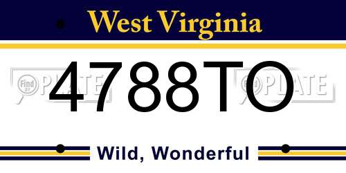 4788TO West Virginia License Plate