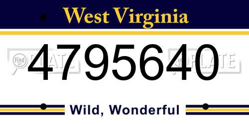 4795640 West Virginia License Plate