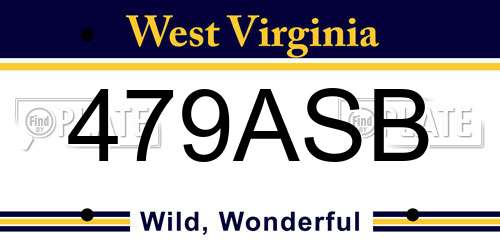 479ASB West Virginia License Plate